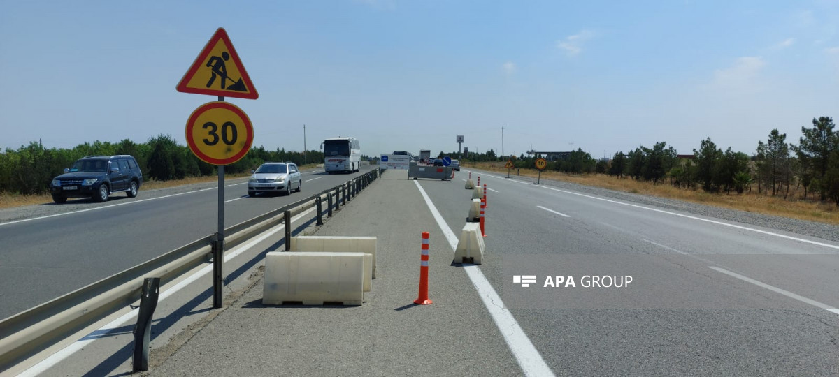 Bakı-Ələt-Hacıqabul avtomobil yolunda hərəkət qismən məhdudlaşdırılıb - FOTO