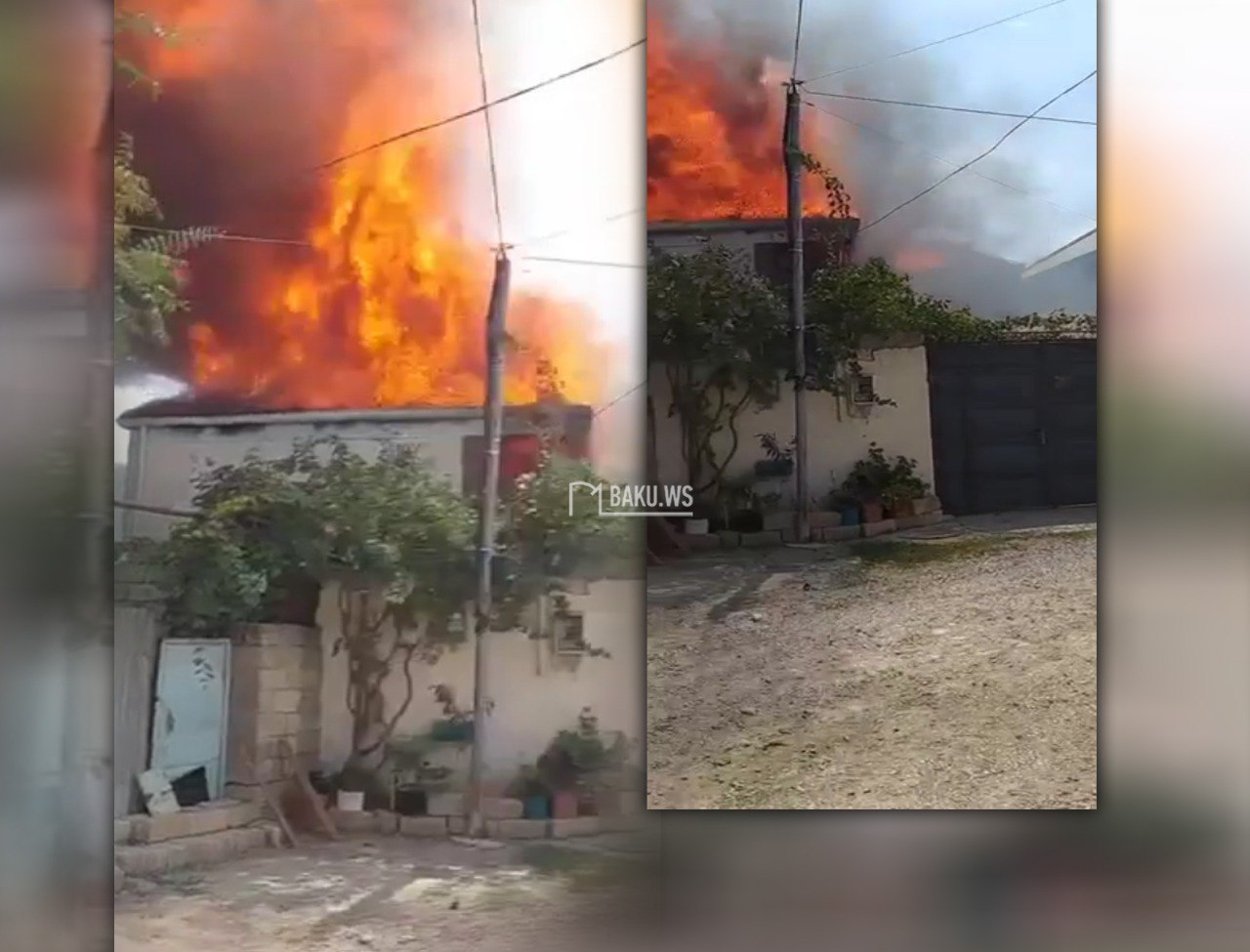 Binəqədidə ev yandı - ANBAAN VİDEO - AÇIQLAMA