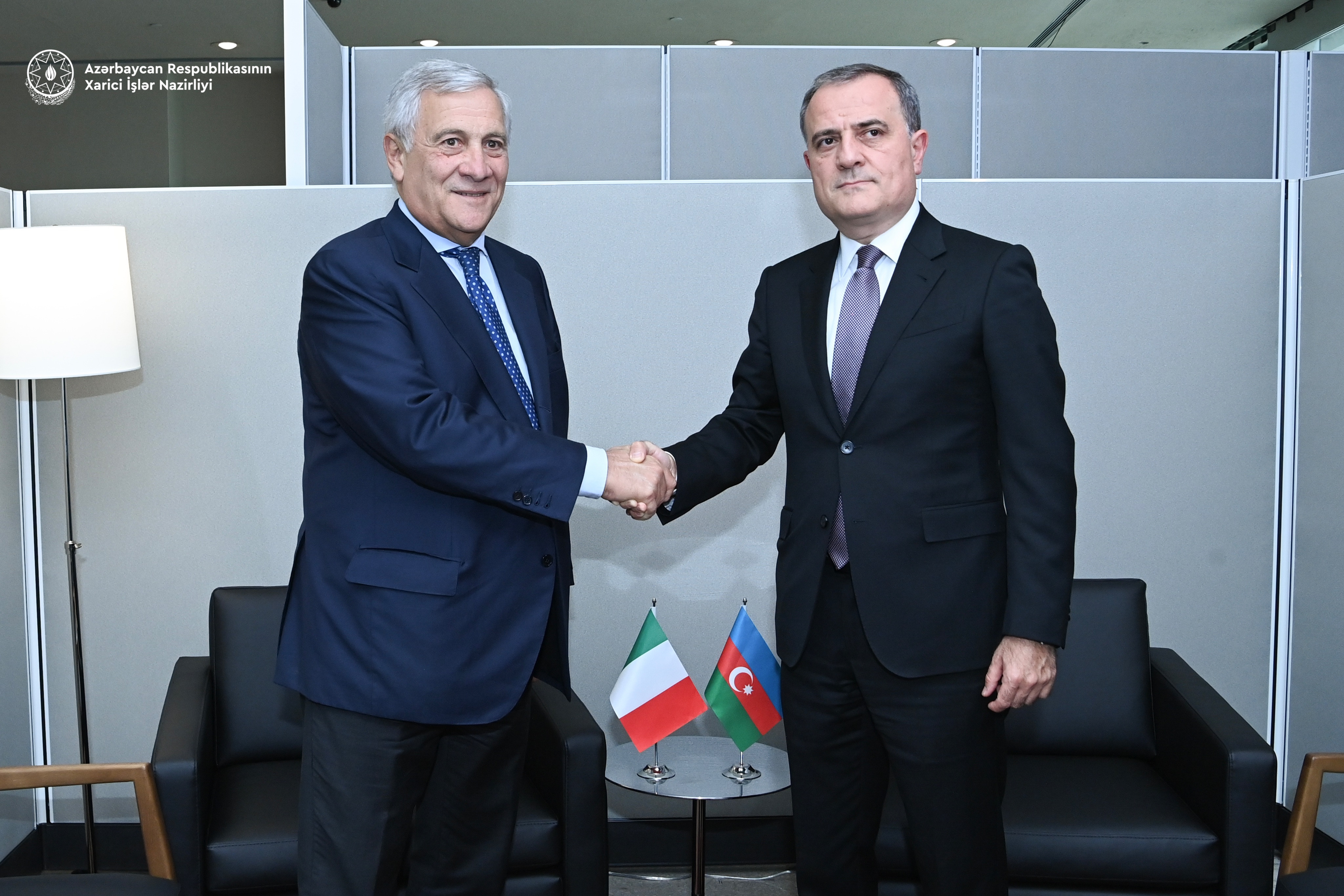 Ceyhun Bayramov İtaliyanın xarici işlər və beynəlxalq əməkdaşlıq naziri Antonio Tayani ilə görüşüb