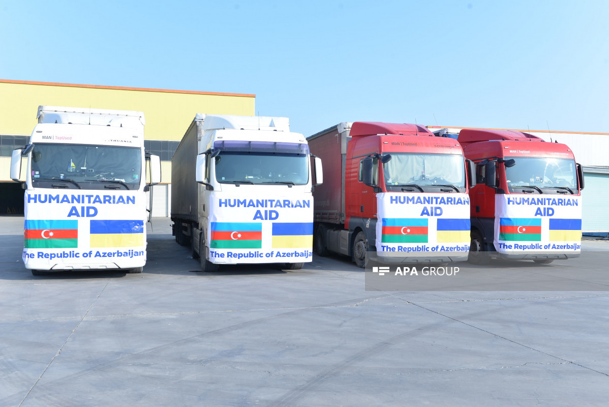 Humanitar yardımın növbəti hissəsi Azərbaycandan Ukraynaya yola salınıb - FOTO - VİDEO