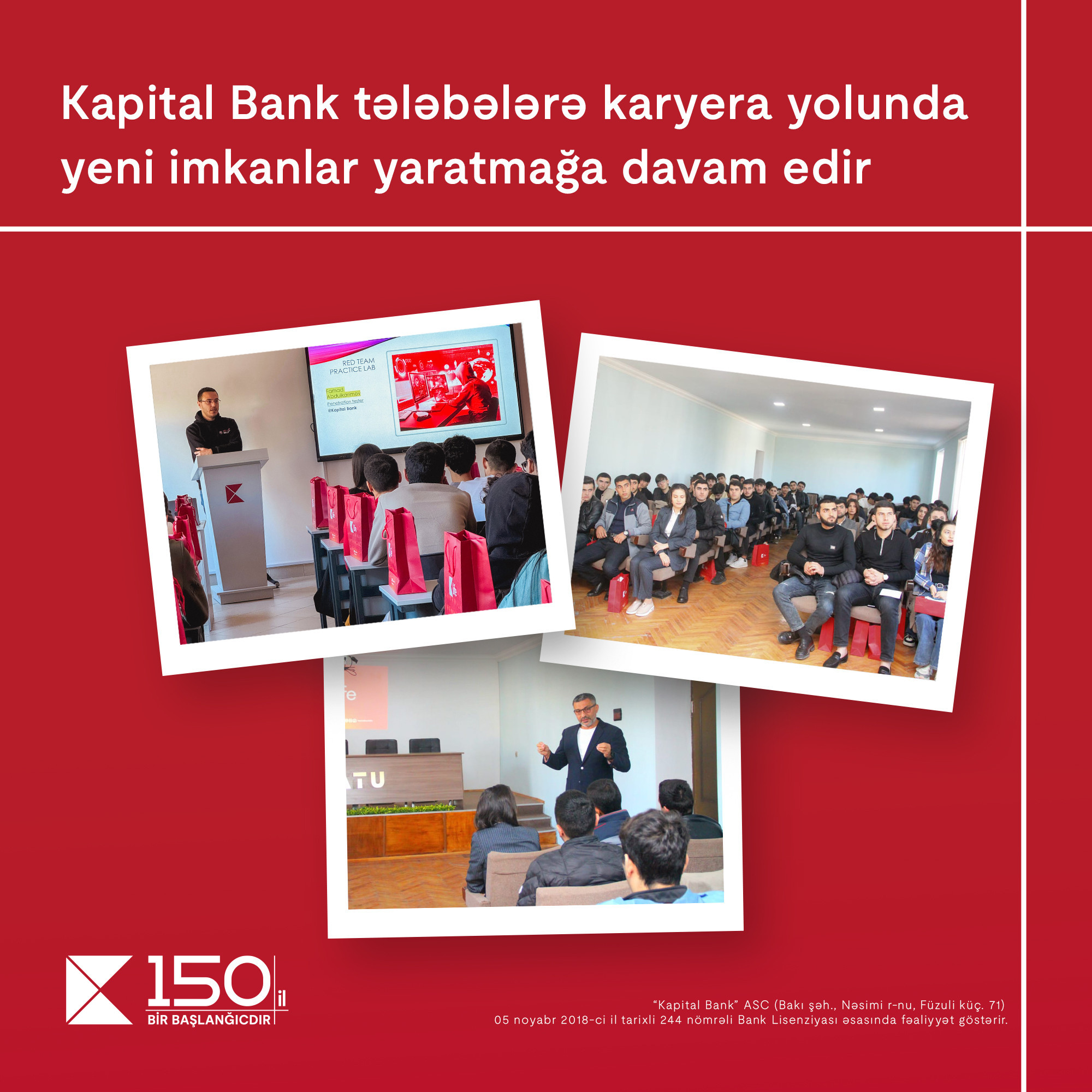 Kapital Bank tələbələrə karyera yolunda yeni imkanları yaratmağa davam edir