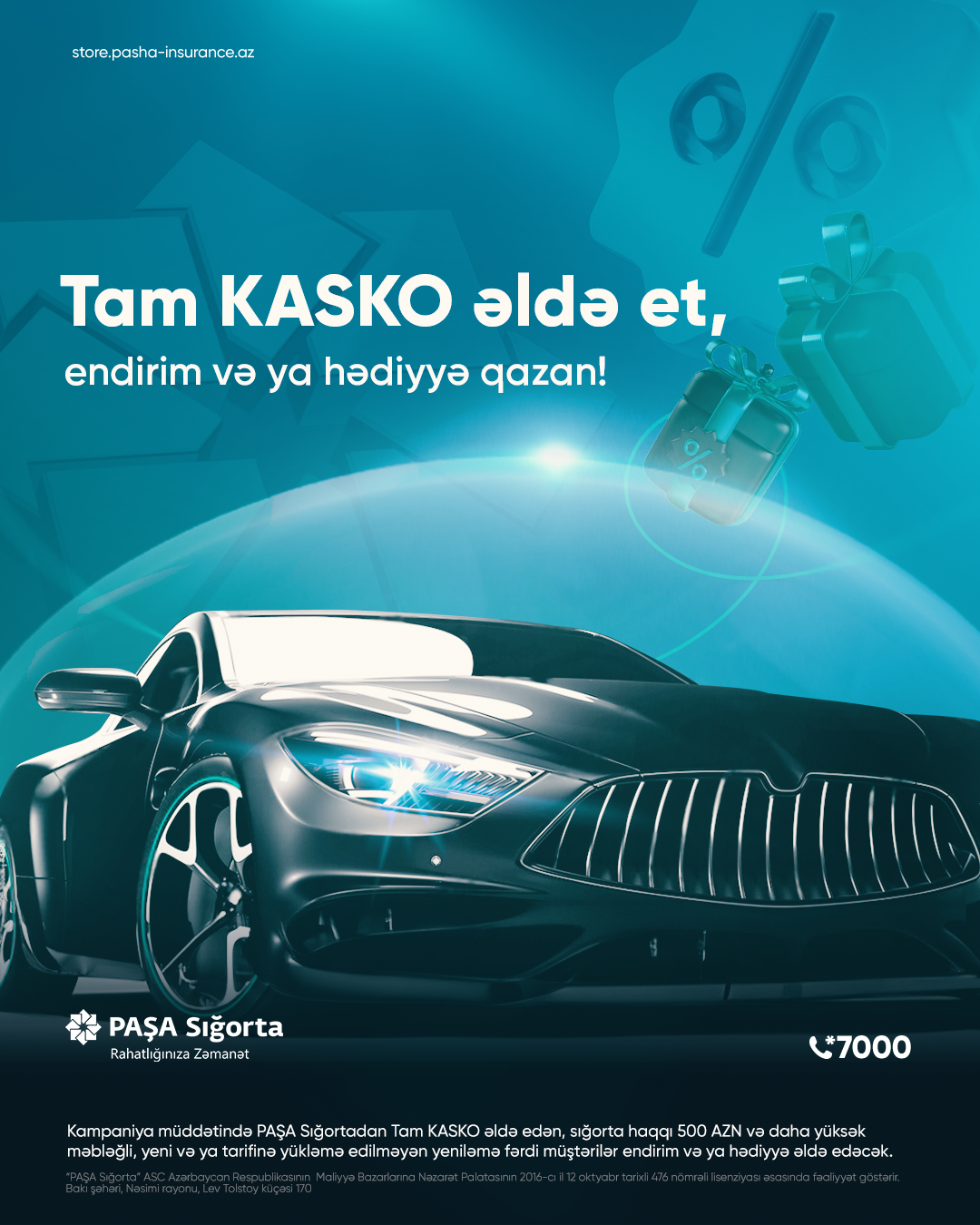 Paşa Sığorta “Tam kasko əldə et, endirim və ya hədiyyə qazan” adlı kampaniyaya start verir