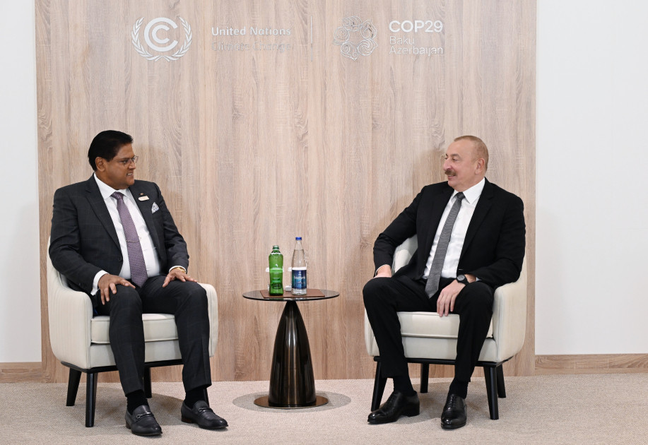 Prezident İlham Əliyev Surinam Prezidenti ilə görüşüb - FOTO
