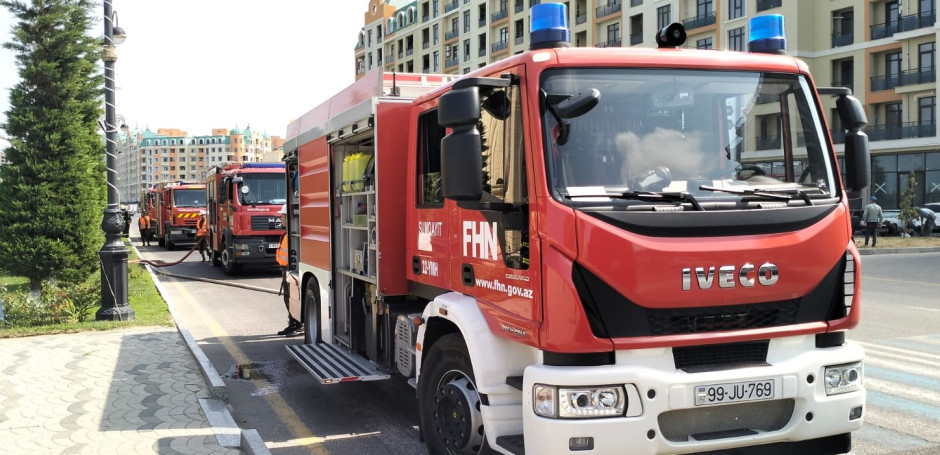 Sumqayıt Muğam Mərkəzinin binasında yanğın-taktiki təlim keçirilib - FOTO